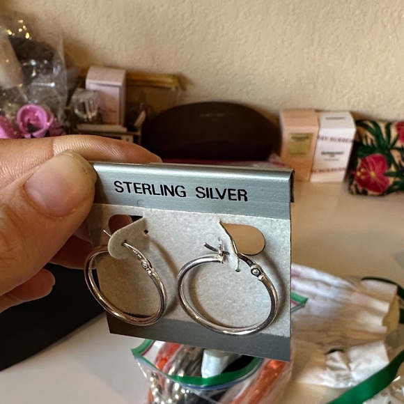 Classic Sterling Silver Hoop Earrings - Picture 2 of 5